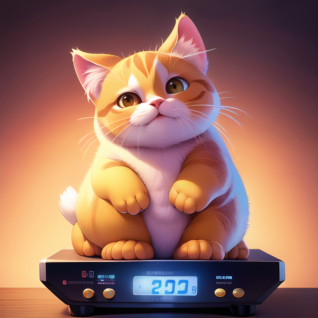 可爱橘色猫咪要减肥啦,跑步游泳举哑铃打拳骑自行车,七月不减肥,八月