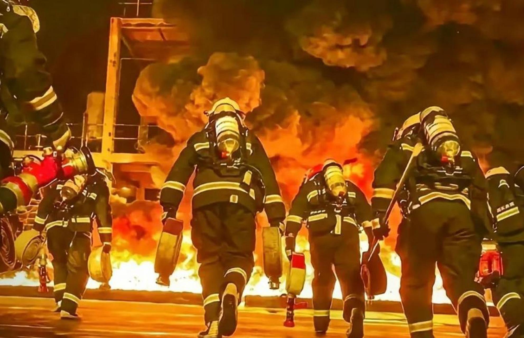 照片中是一位消防员的双手,皮开肉绽,化脓结痂,双手正是经历了烈焰的