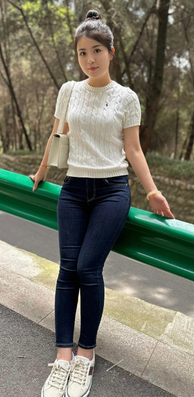 牛仔裤少女七七的好身材