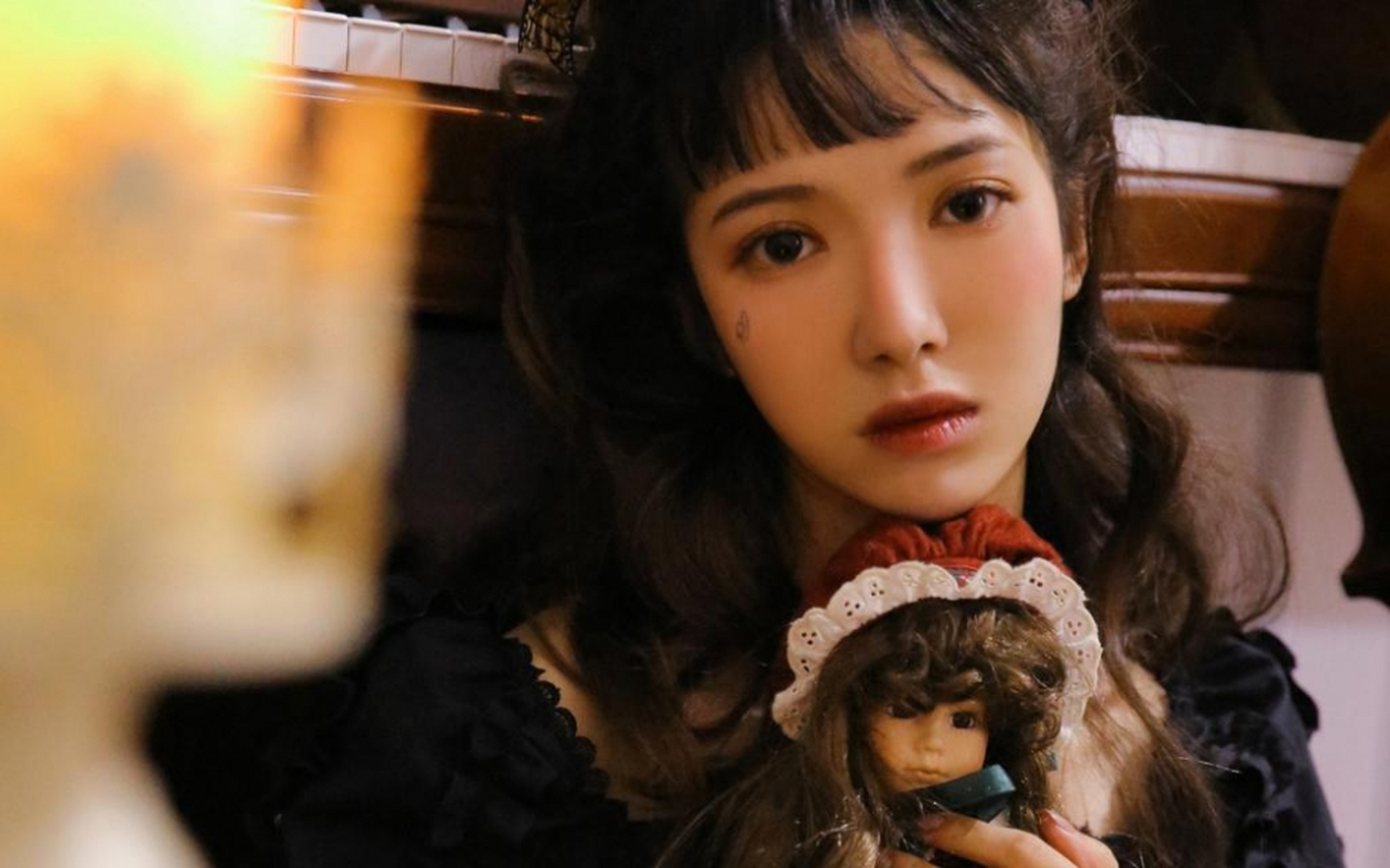 暗黑系洛丽塔腹黑美少女万圣节室内艺术照