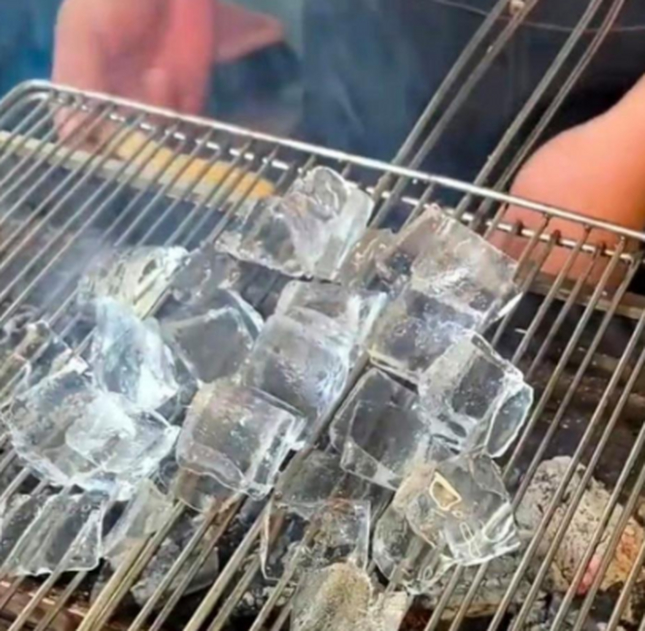 第一次见烤冰溜子,就是不知道味道怎么样,冰火两重天吗[左捂脸]