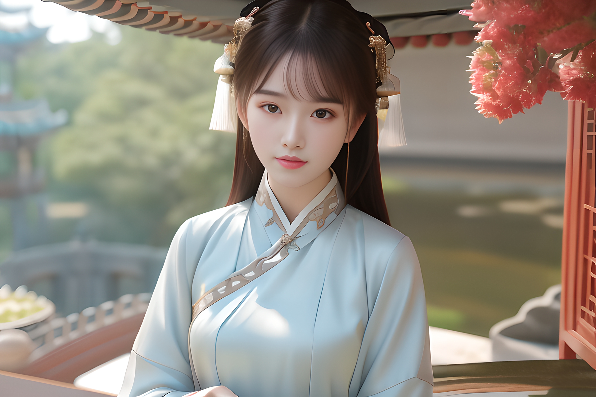 ai绘画-自带仙气的古风女孩(2)#古风# #古风美女