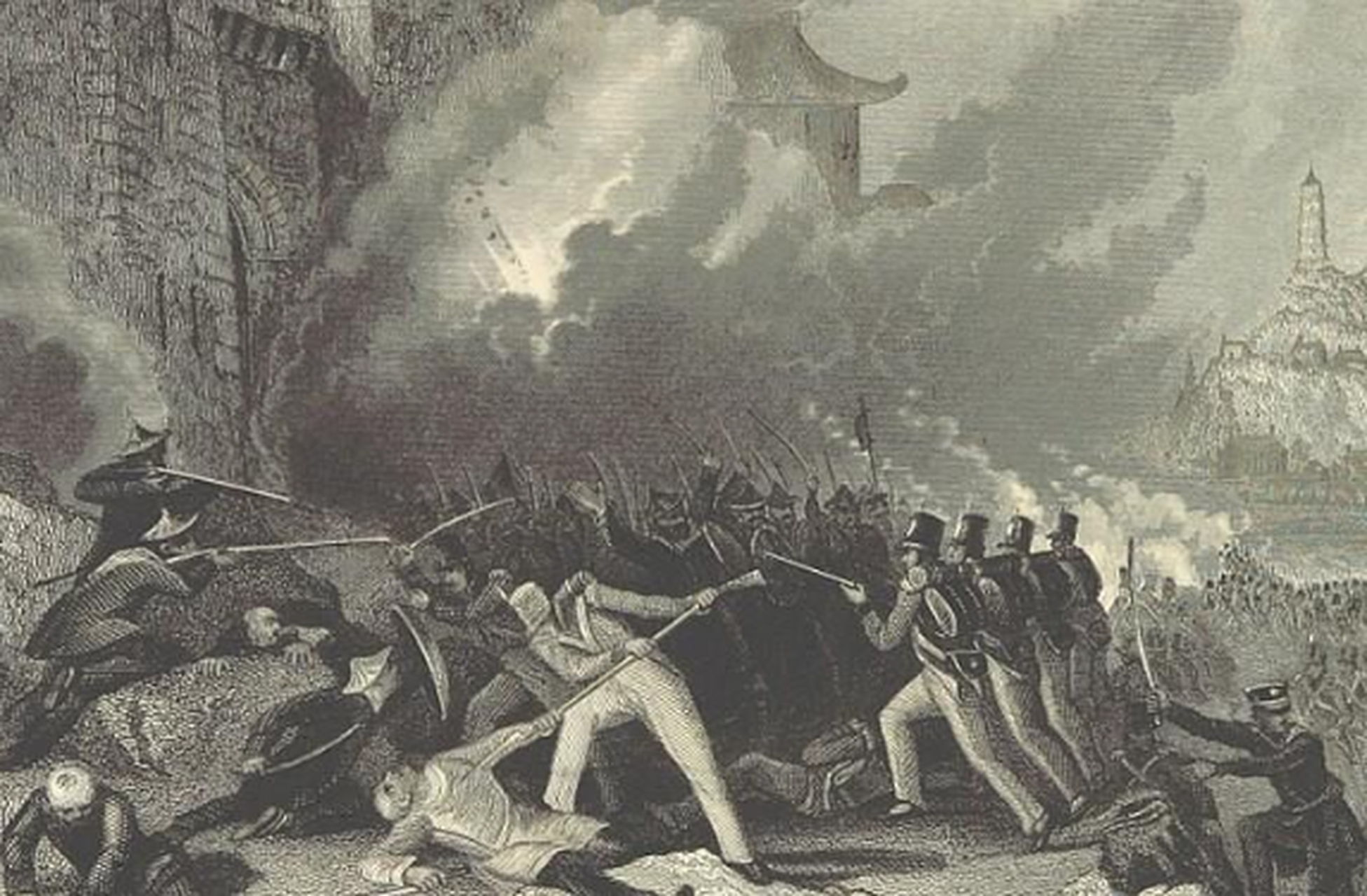 第一次鸦片战争,前后持续为两年,至1842年,以清廷完败而宣告结束.