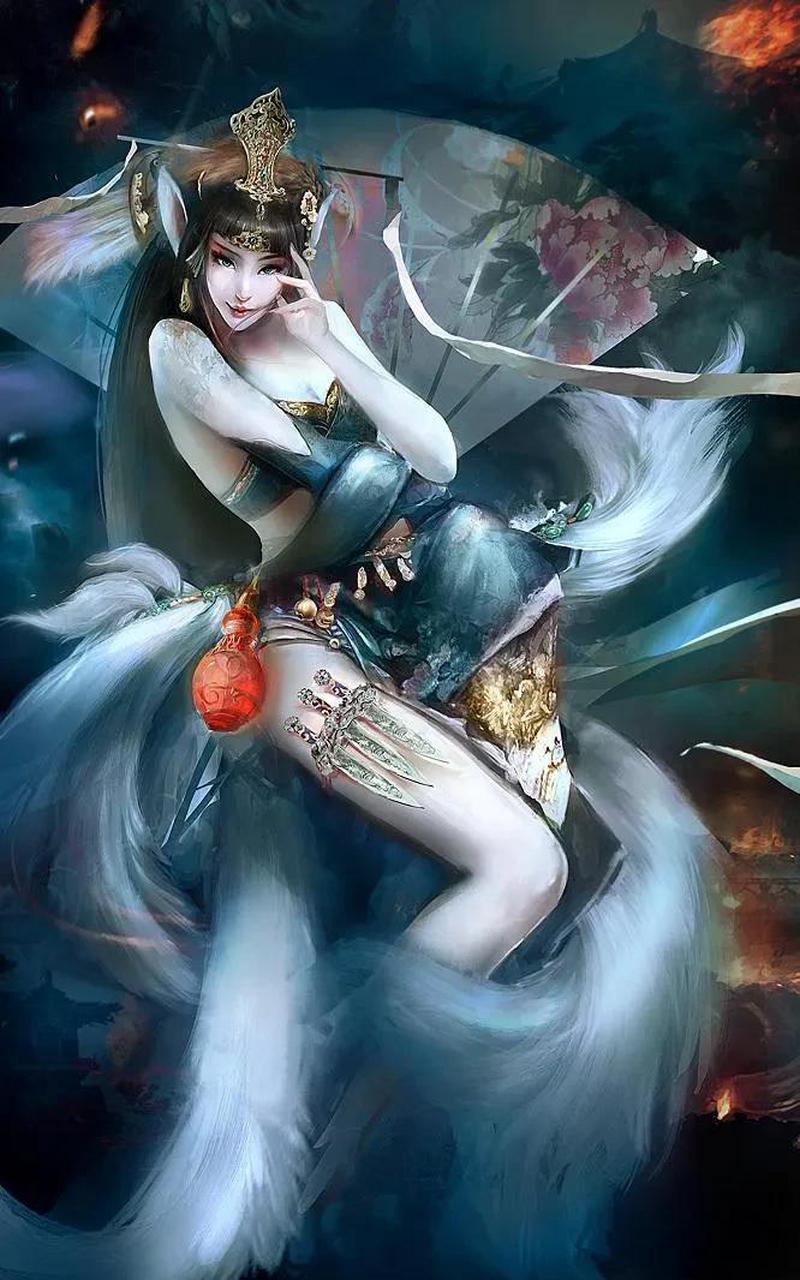 书生的妻子认出她就是那个狐女,就破口大骂道:"你这个死狐狸精害死了