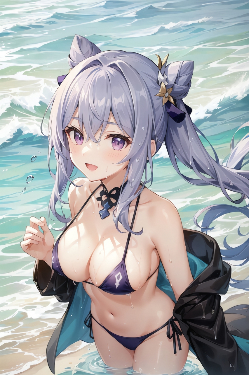 泳装刻晴    #ai绘画# #原神刻晴#