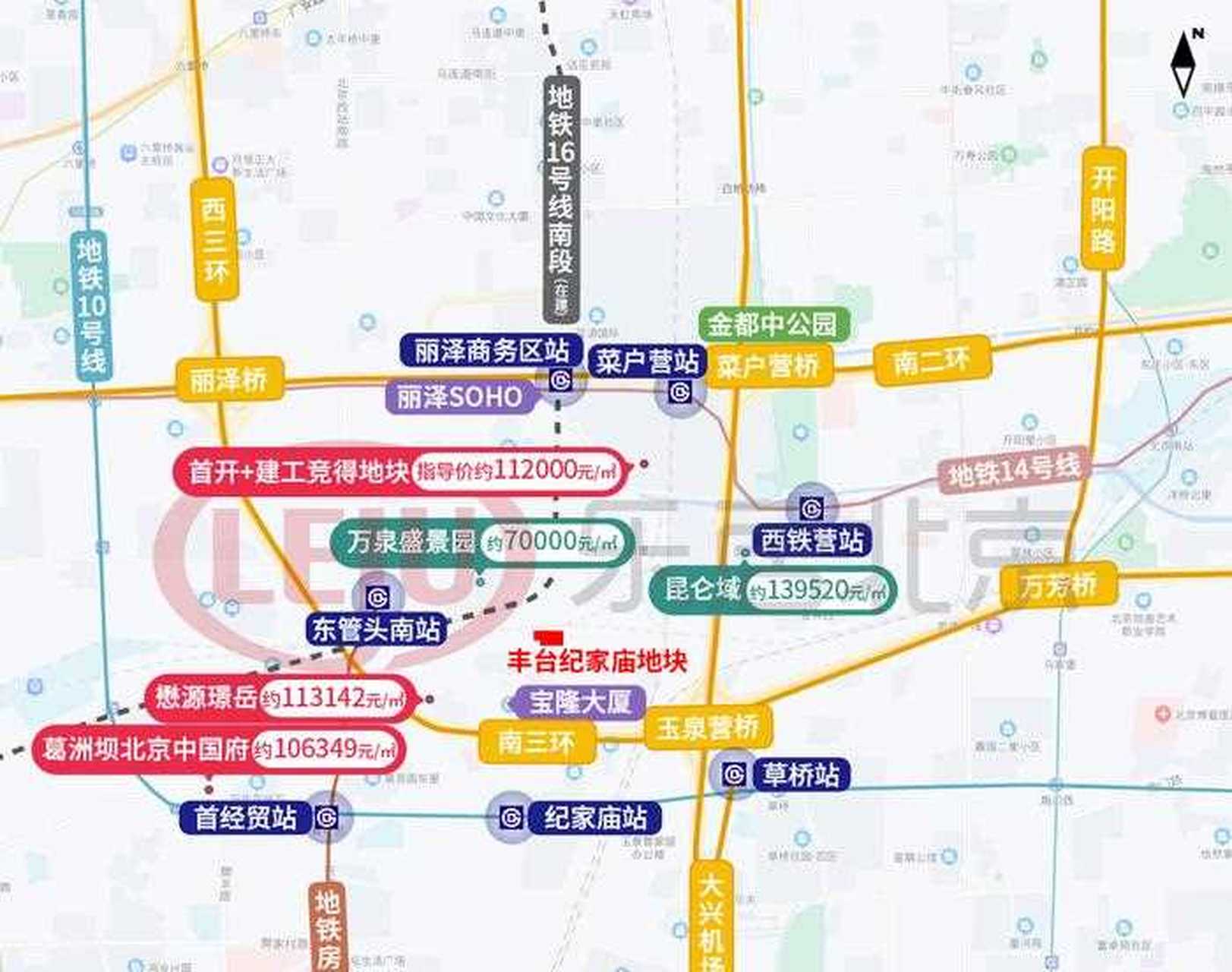 17日,丰台玉泉营街道纪家庙村0等地块