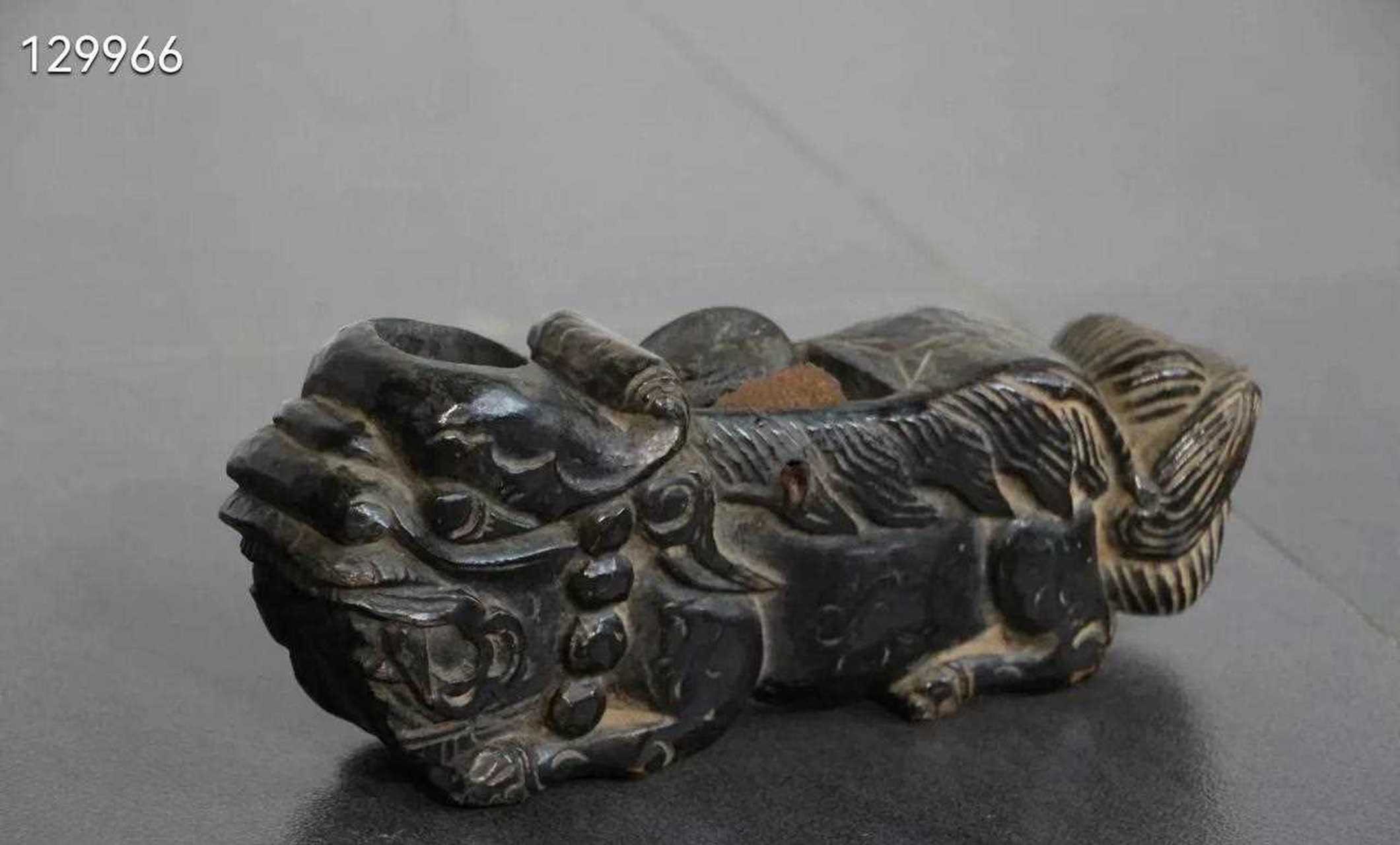 黑大漆狮子型墨斗[啊] [鸡蛋] 长25.