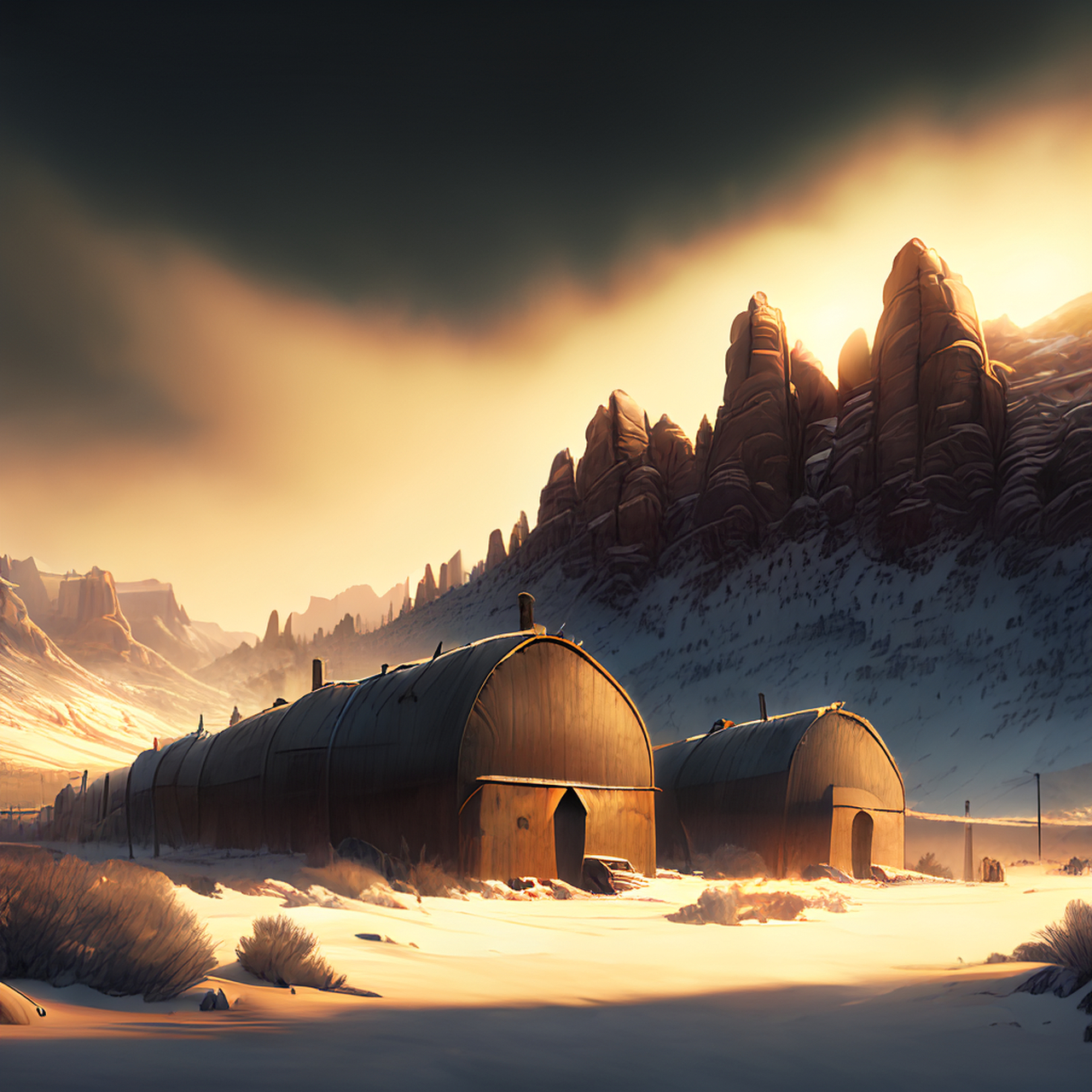 百度ai绘图黑科技#新艺术风格逆光,戏剧性的照明,阴岩犹贮雪,暖谷自