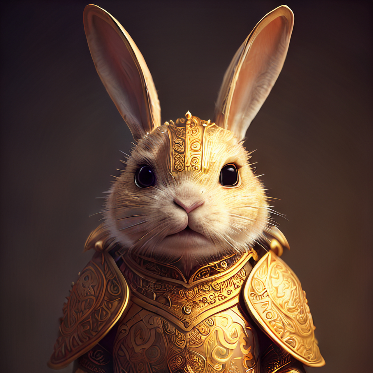 百度ai绘图黑科技#可爱的拟人化兔子在金色的盔甲,中国十二生肖,邢耨