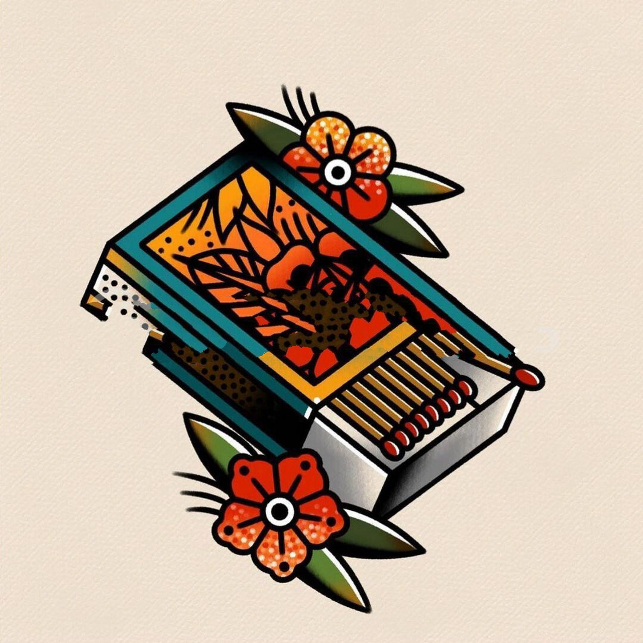 7张拼接小图花臂oldschool纹身