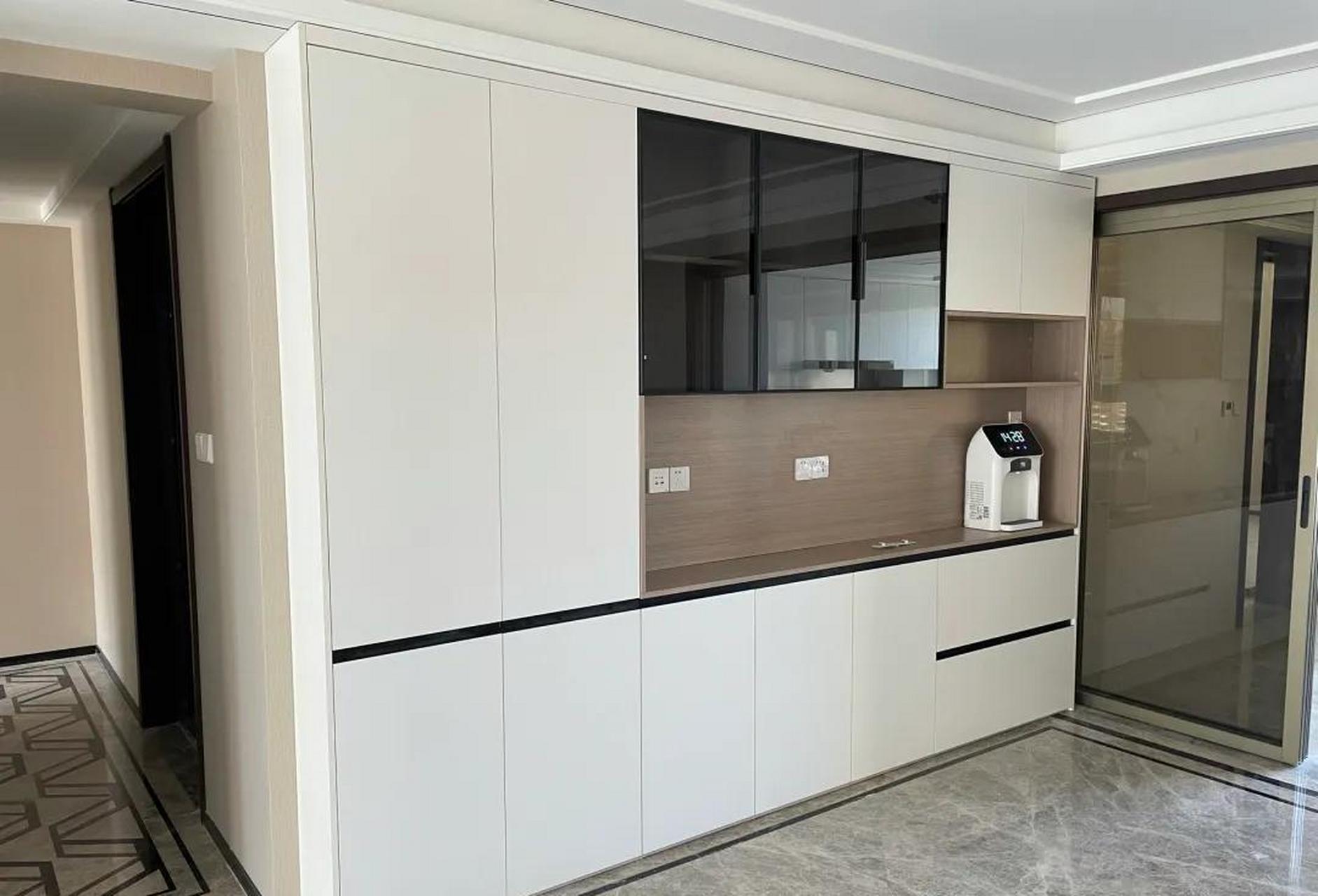 水吧柜,算成功吧||| 柜子图带灯真的特别好看, 你家也要设计上 效果