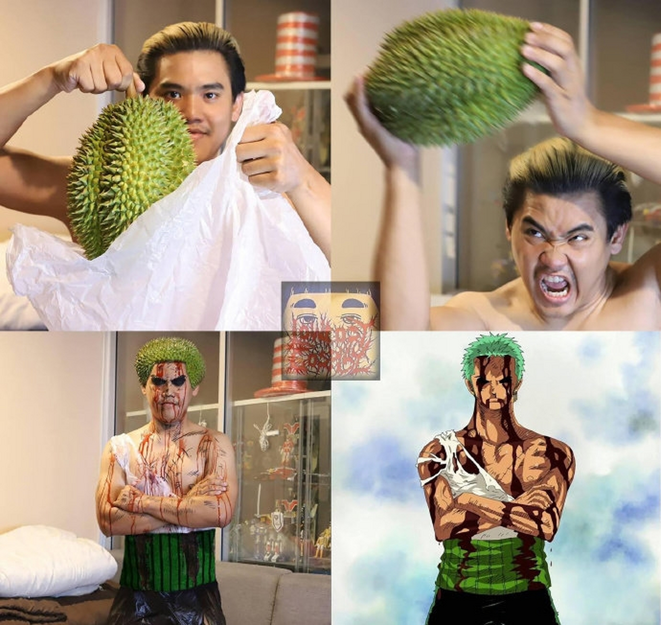 海贼王#  泰国低成本小哥cos 受伤的索隆 ​​​