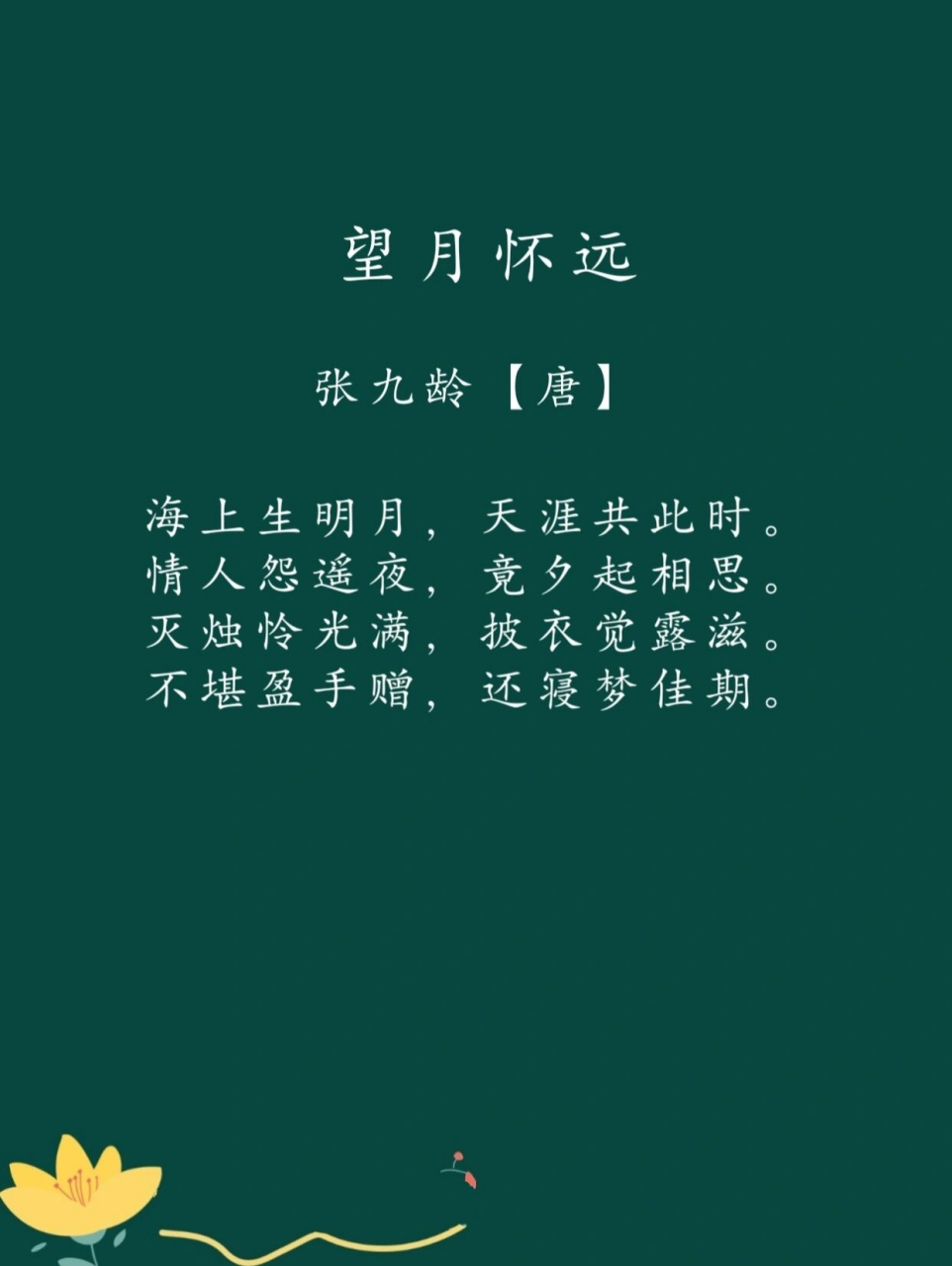 每日一诗词 | 海上生明月,天涯共此时