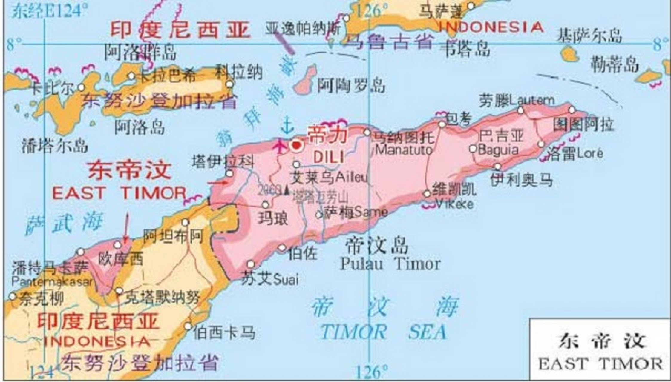 东帝汶地图