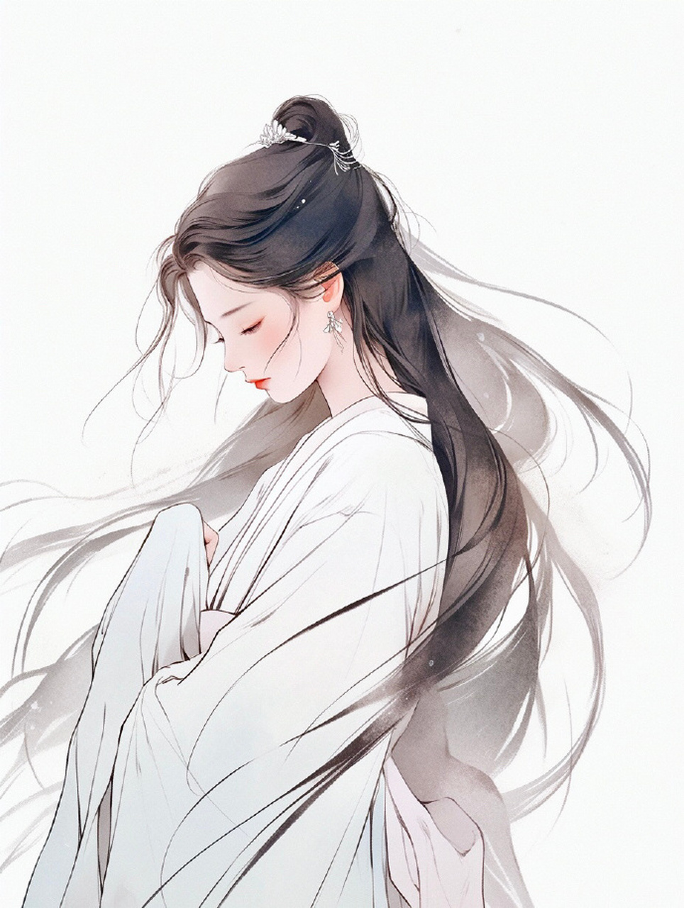 东方美人丨青丝三千绕云水 67 #古风插画