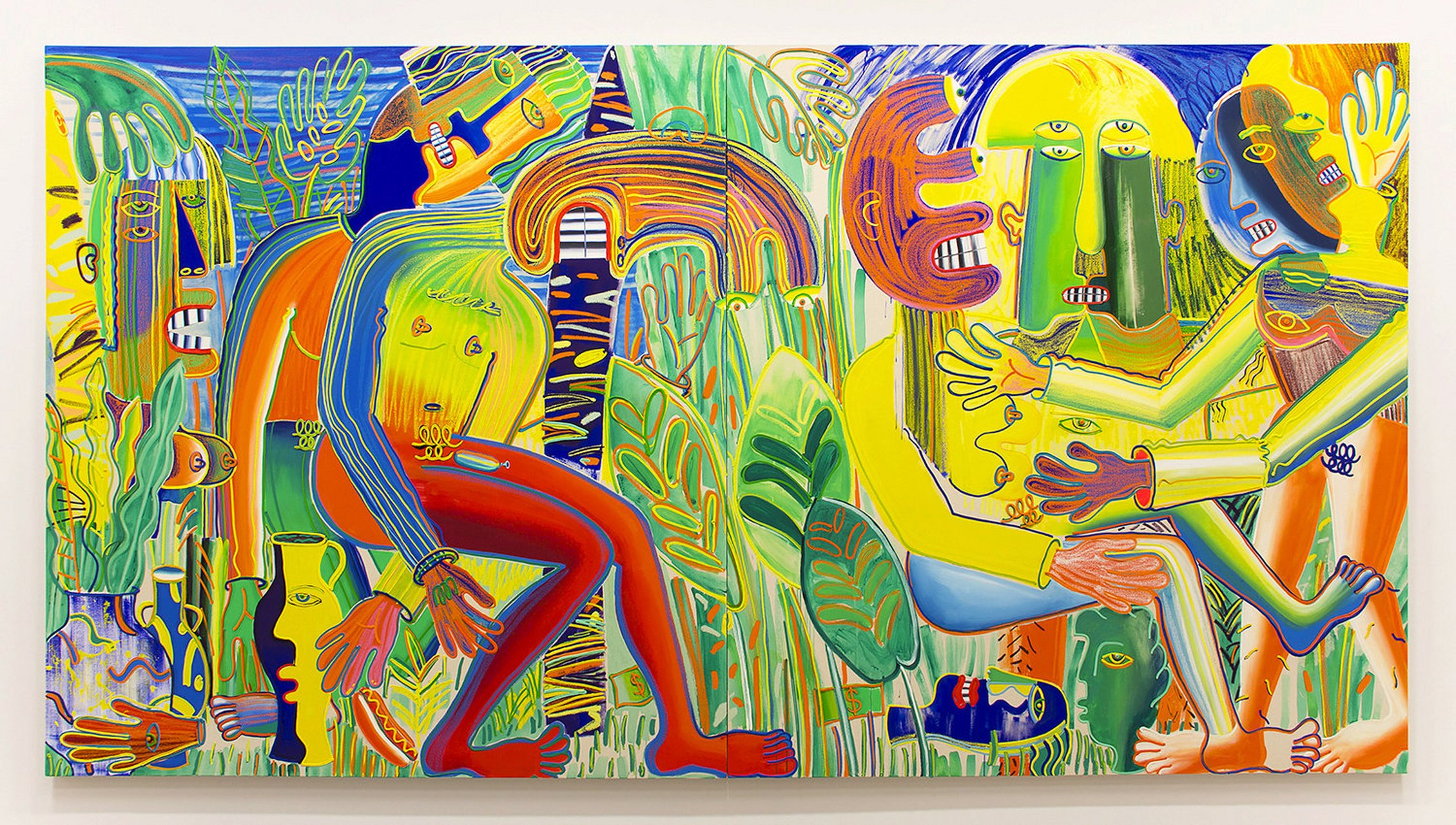 annie hémond hotte,她的作品受到立体主义的影响,通常使用松散的