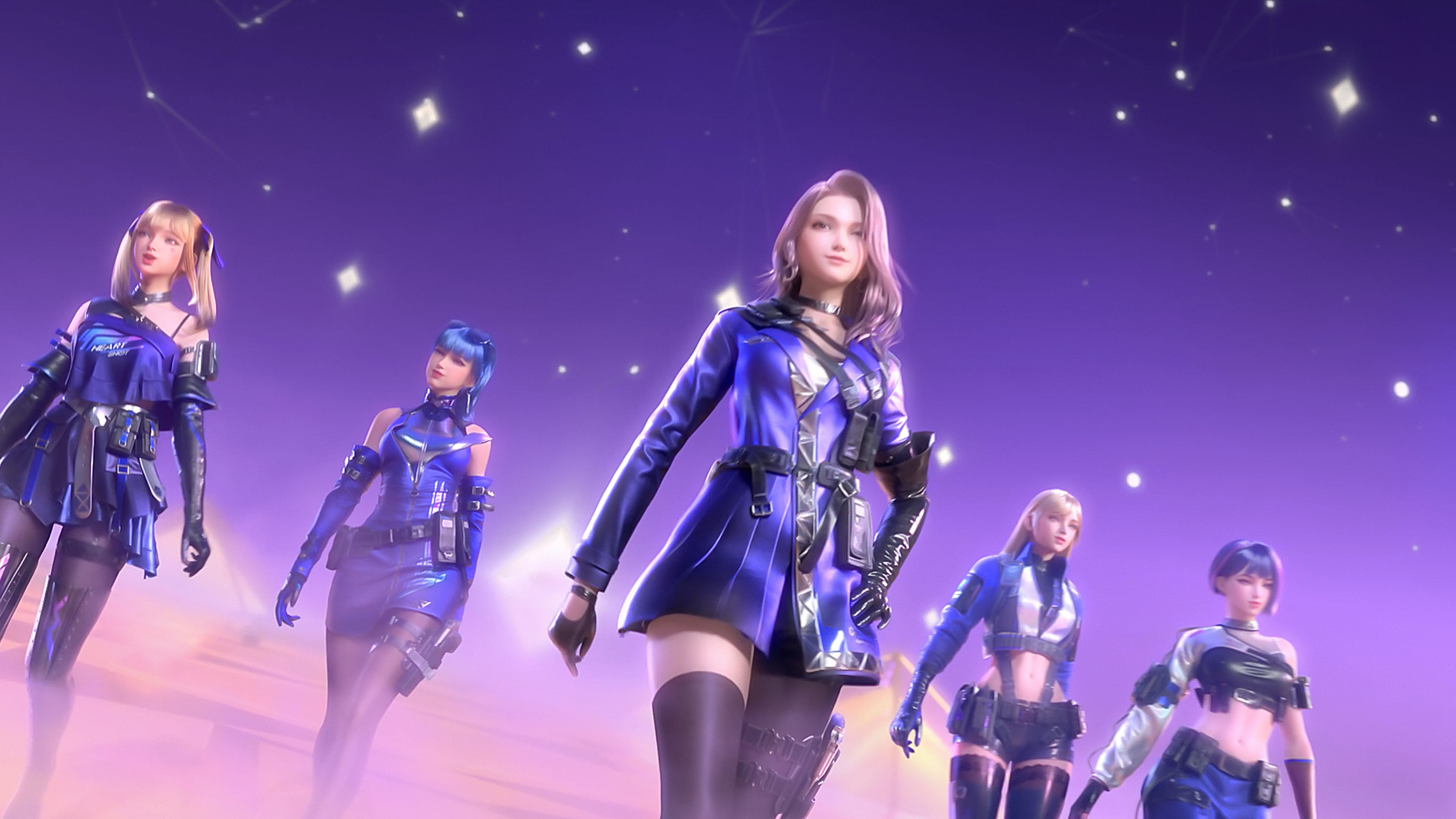 动漫女神|cf穿越火线高清壁纸:heartshot电竞女子战队由五位青春少女