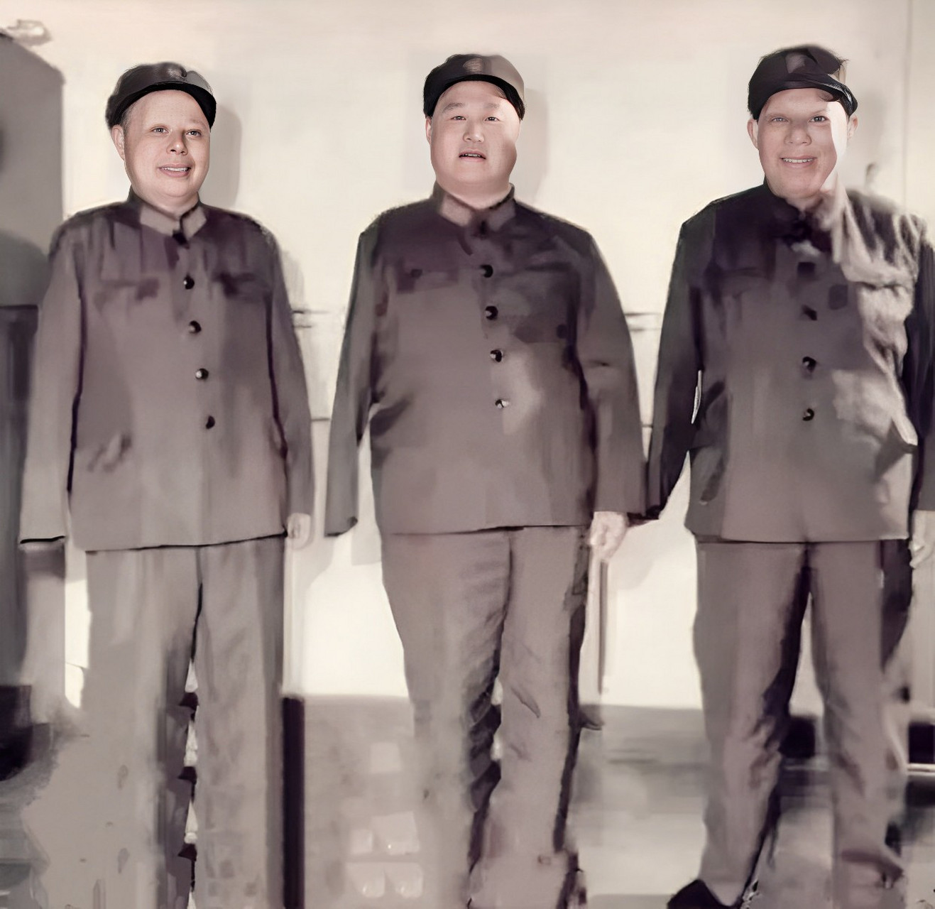 北京,三位"独臂将军"在一起,从左到右分别是彭清云,左齐和晏福生中将