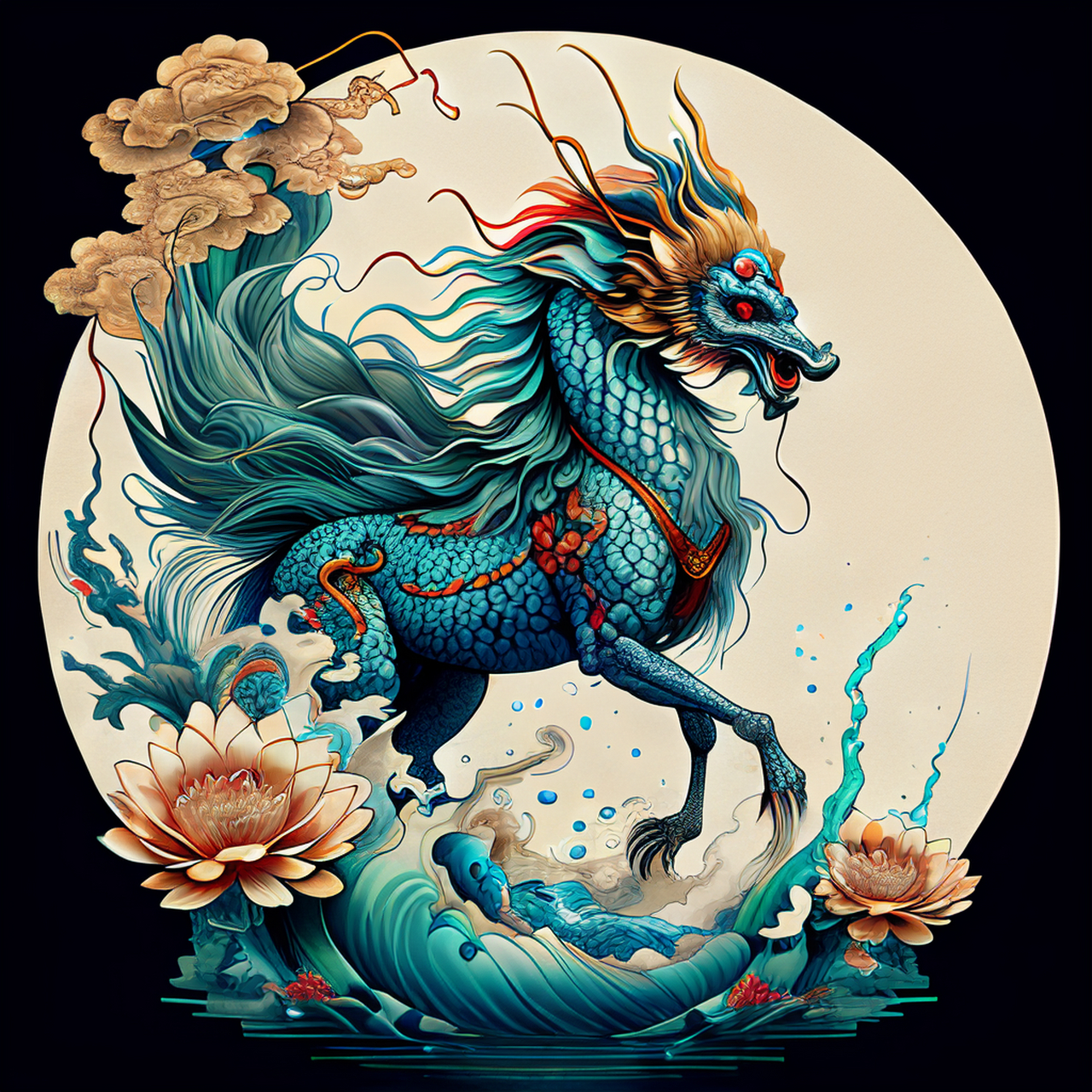 撮土为香犹是假,水底麒麟取作酢.苍茫,安谧,清远#百度ai绘图黑科技