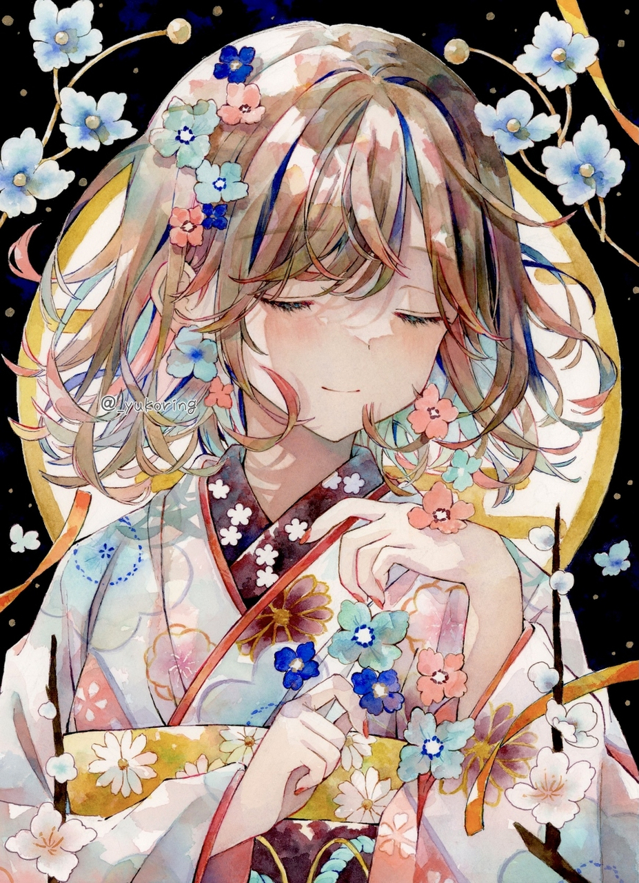 触站acg绘画精选 画师:優子鈴 透明水彩女孩