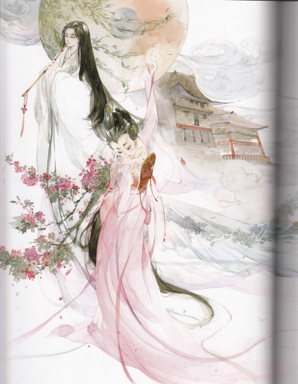 gif创作人 东方古风水彩手绘插画画集《锦瑟》精美作品欣赏3