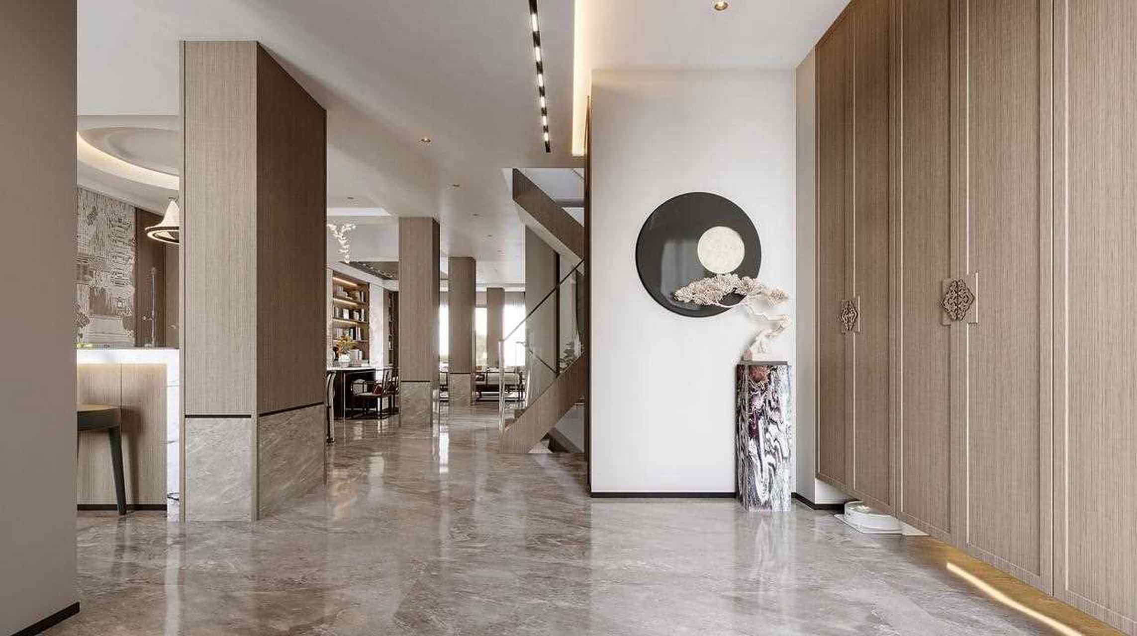 老人房做了双床设计,更符合老人的生活起居习惯客厅背景墙是开放式