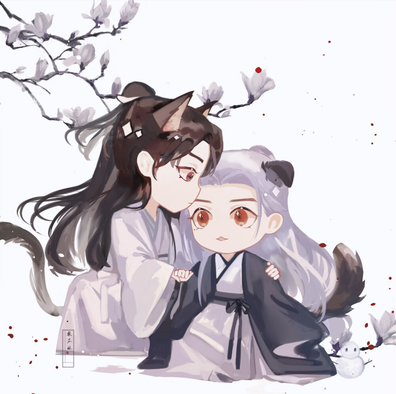山河令#q版人物 龚俊温客行 张哲瀚周子舒 画师:梨瓜酥 #山河令