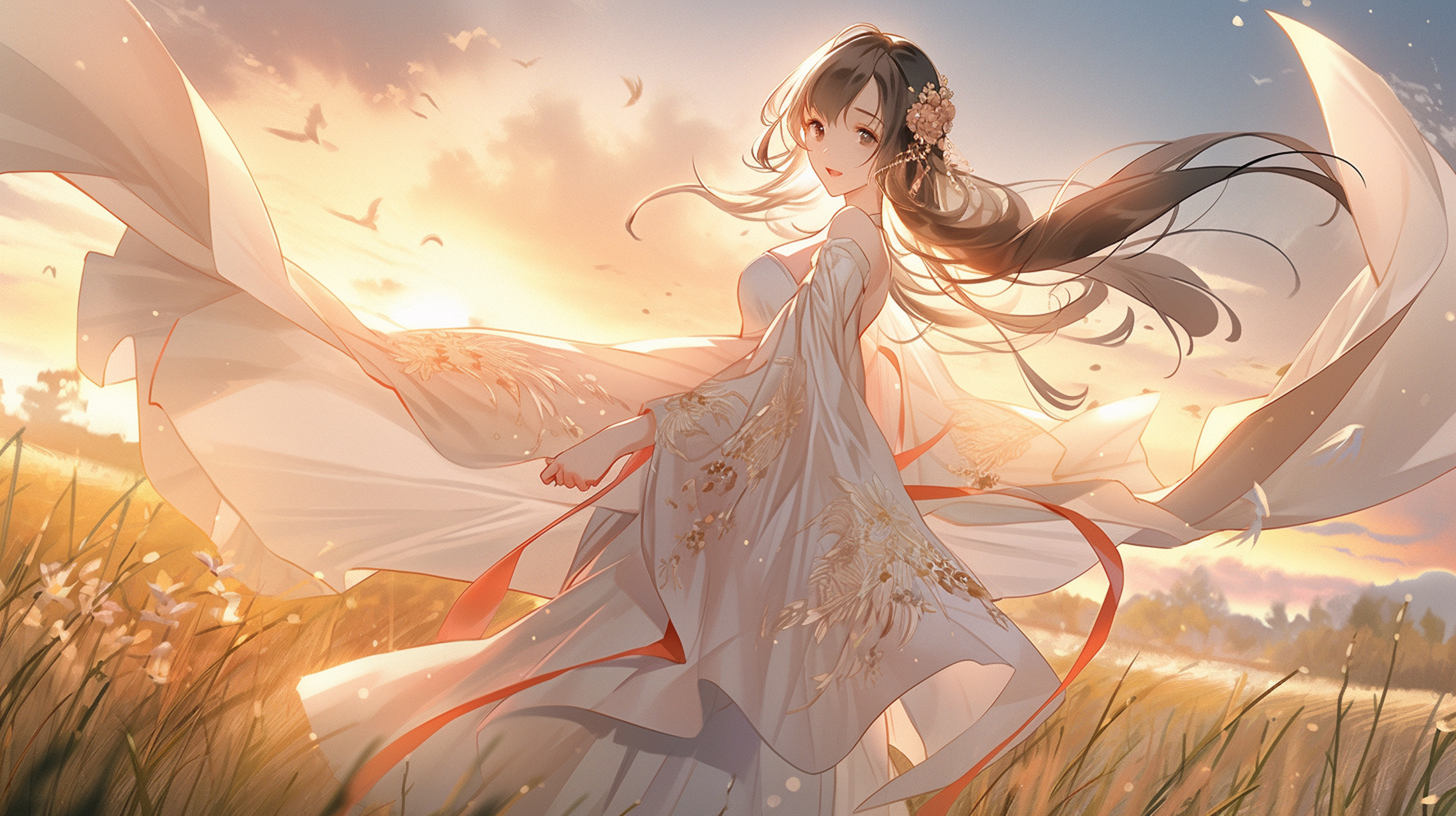 待到山花烂漫时,她在丛中笑 #电脑壁纸# #二次元# #二次元美图