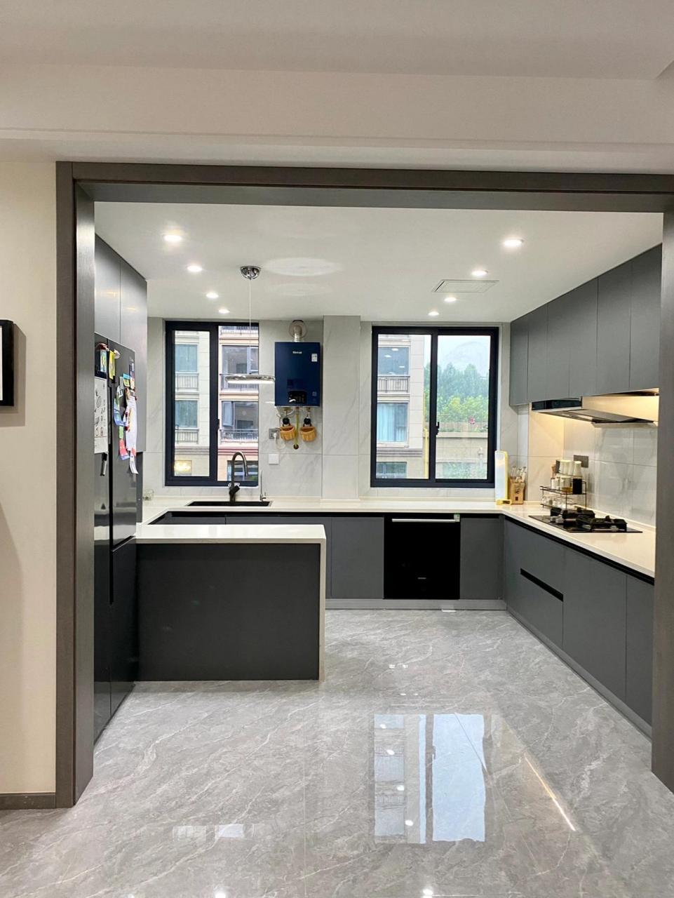 u型开放式厨房|尺寸详细图? 这厨房一直是我的理想型～ ?