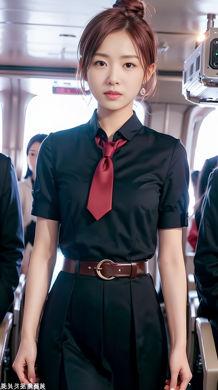 ai美女-丸子头清纯气质的空姐(3)#空姐# #空姐日常# #空姐制服