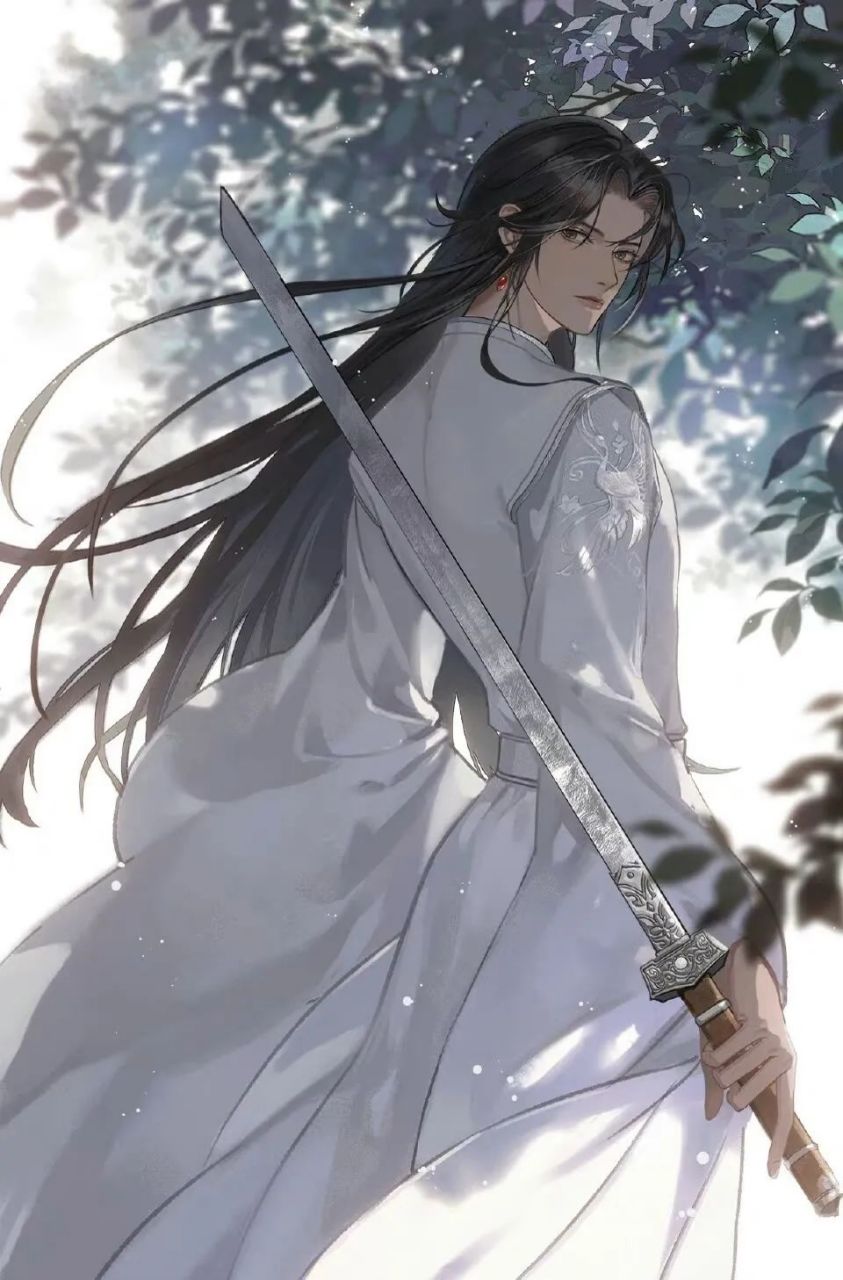 古风插画里的持剑少年:鞚中悬明月,剑杪照莲花. #古风插画