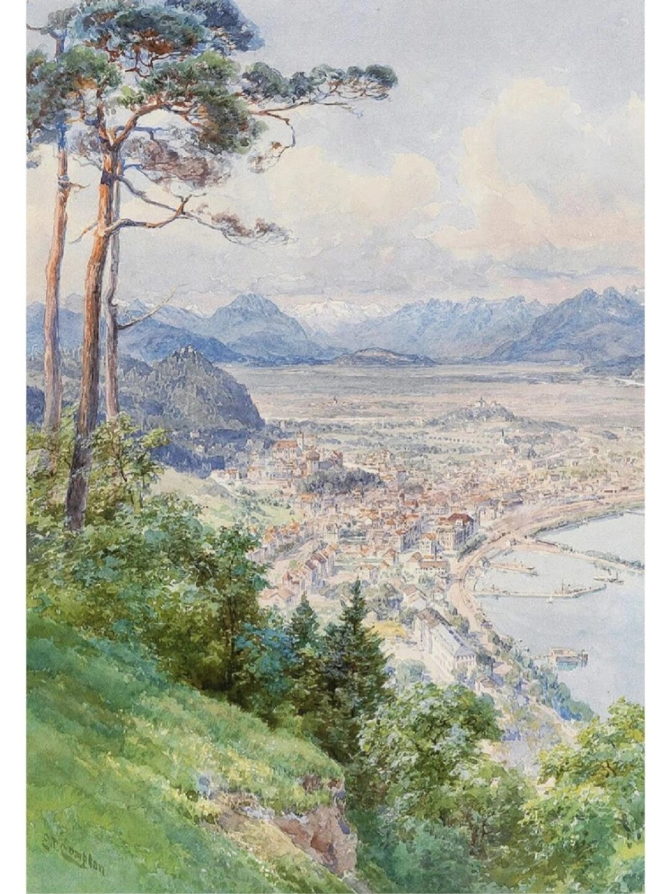 每天认识一幅世界名画—水彩风景画  爱德华·西奥多·康普顿(edward