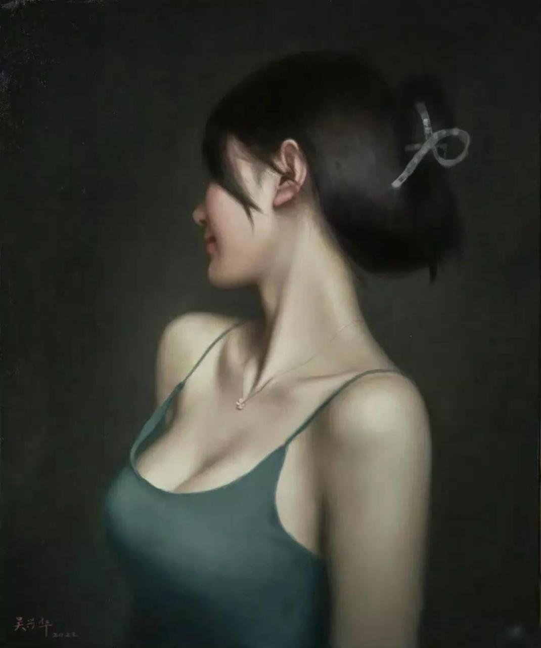 一一画家～吴兴华油画作品欣赏,画出来的美女也有韵味.