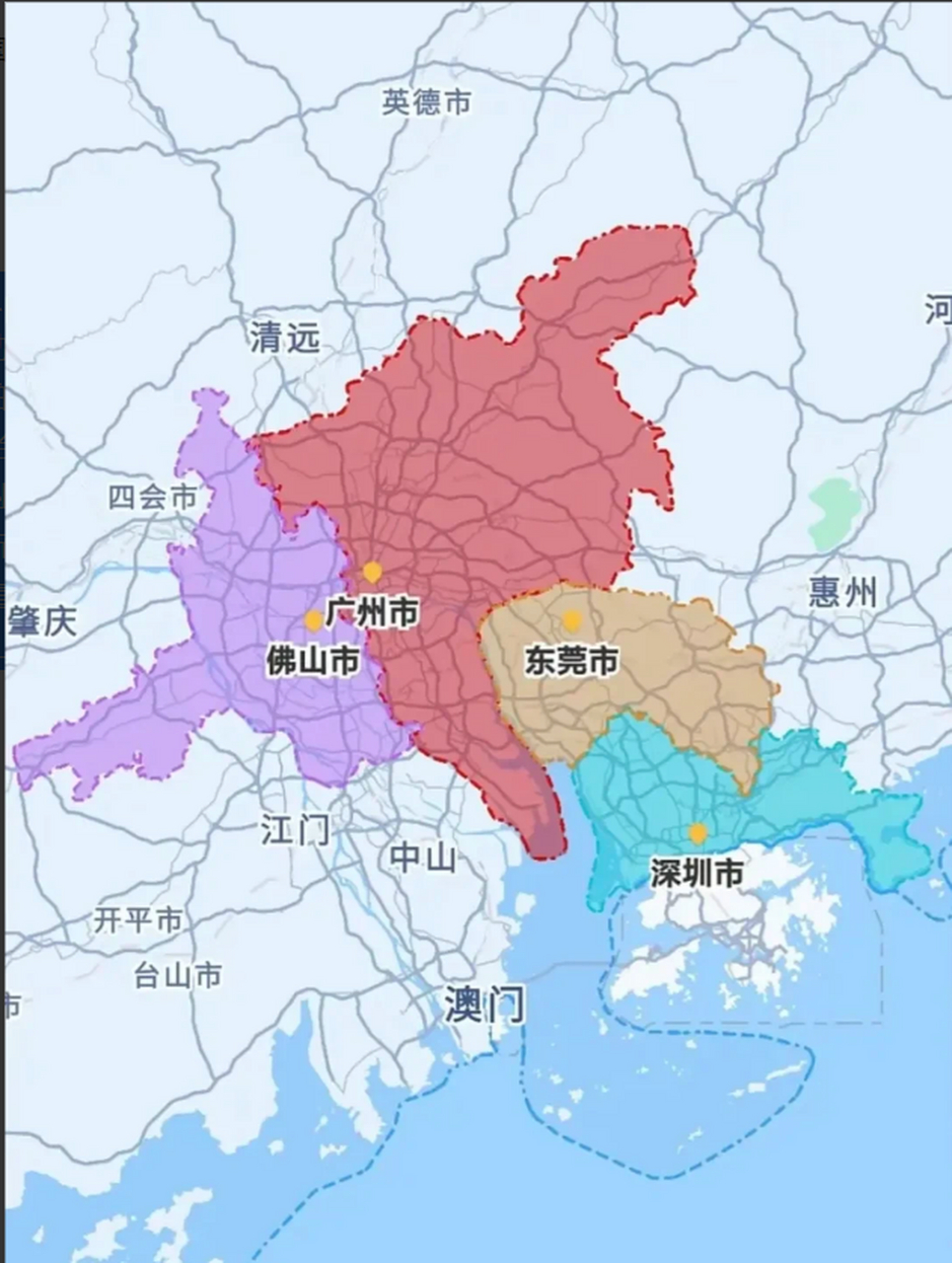 广州与佛山交界地图图片