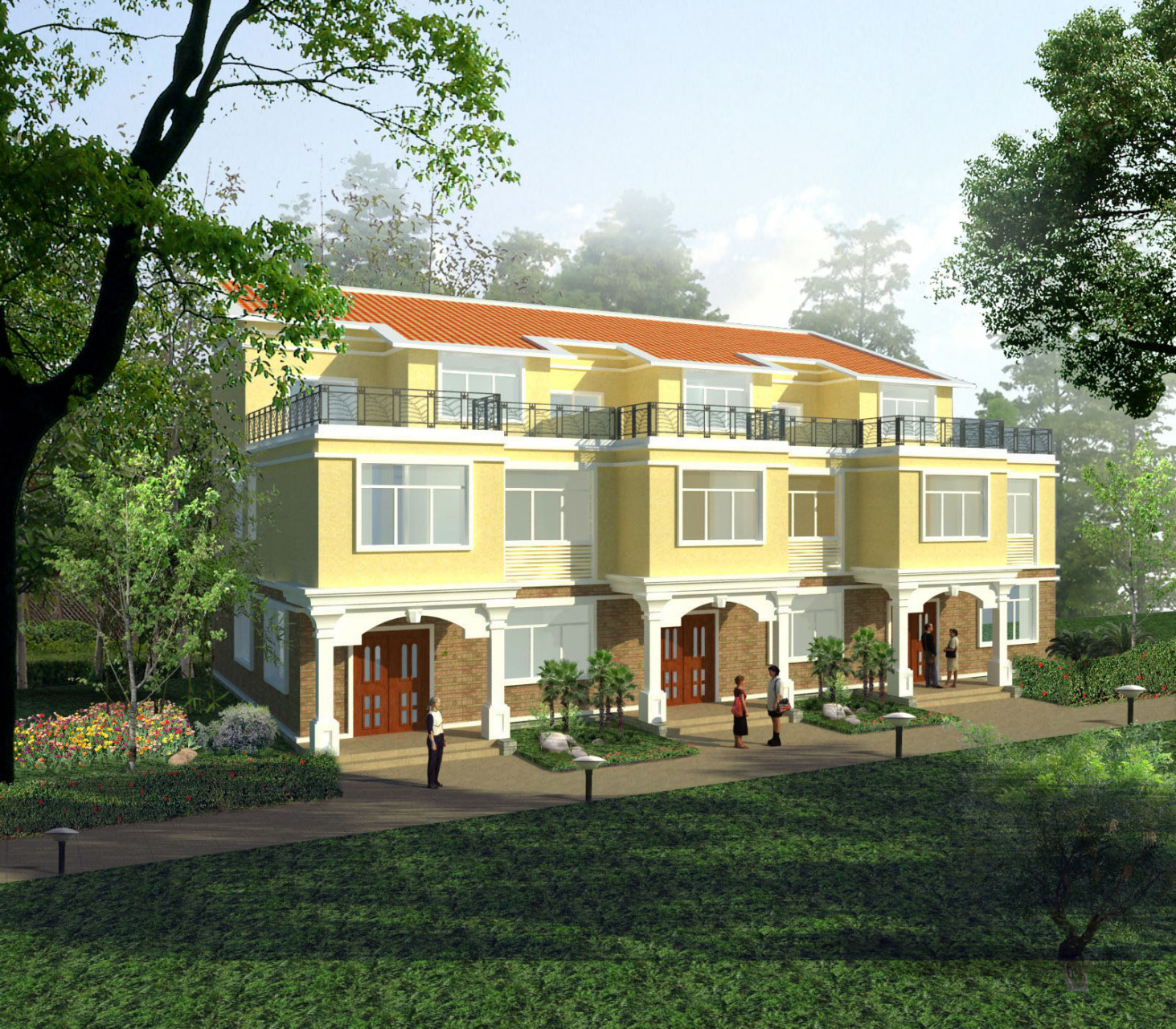 安徽阜阳农村自建房别墅设计案例【cjl0100】 本款为三层联排别墅