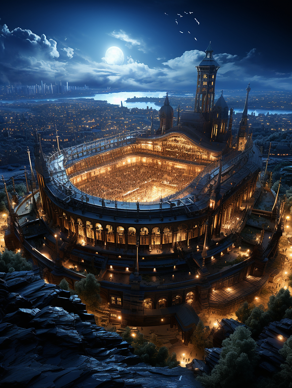 未来世界的体育竞技场!#ai绘画