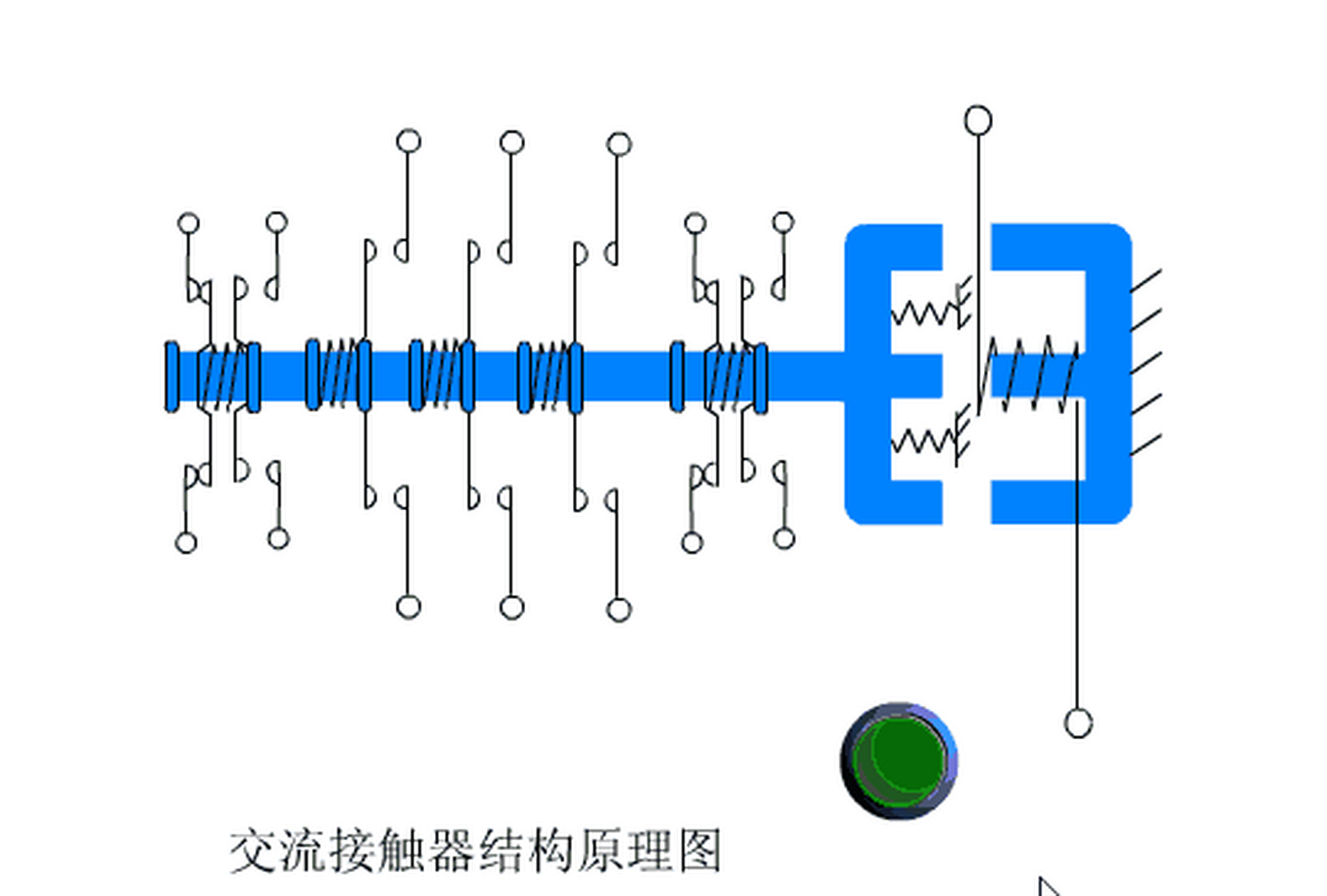 交流接触器的原理,本质上就是一个电磁铁而已