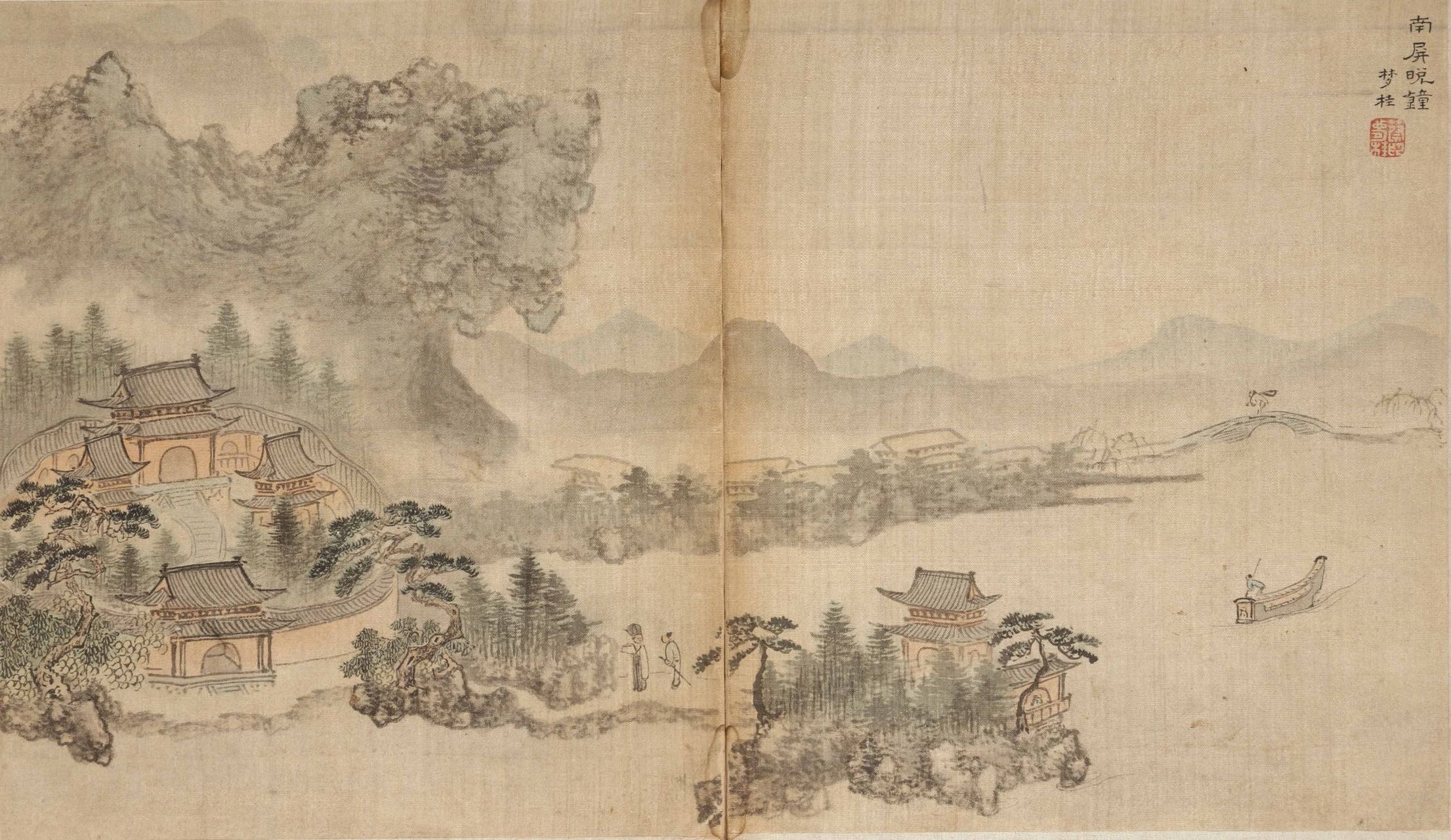 【 明嘉靖 蔡梦桂 《西湖十景册》 】  #山水画#  #国画