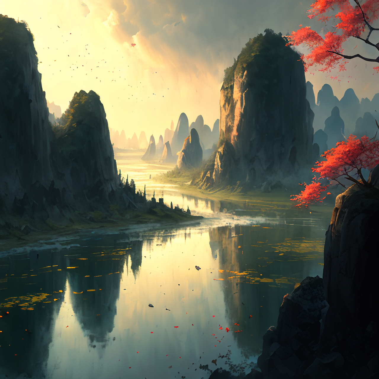 百度ai绘图黑科技#壁纸,微视图,古风绘画,中国风,描绘古诗词,古典美.