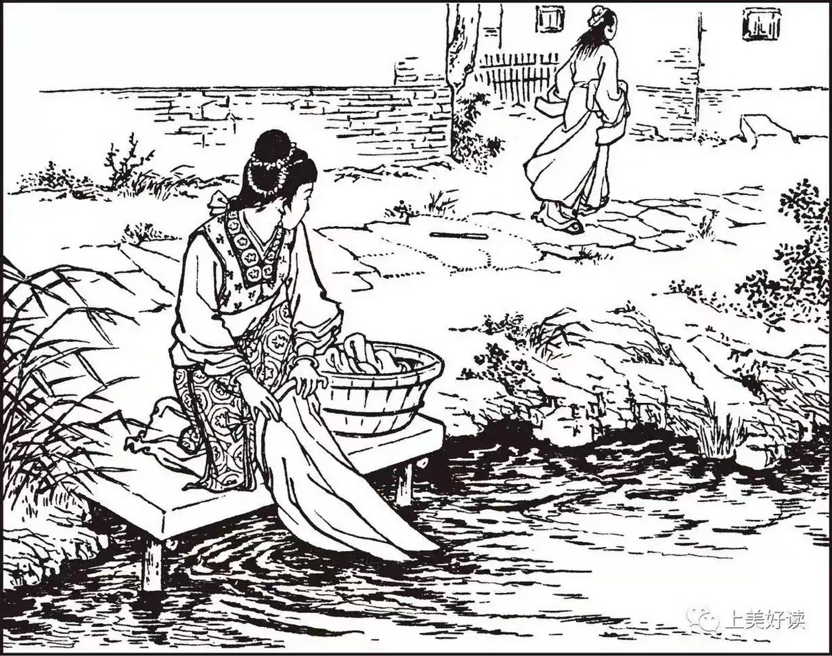古时,有个年轻的女子在河边洗衣服,回家后肚子竟自个儿大起来,很快生