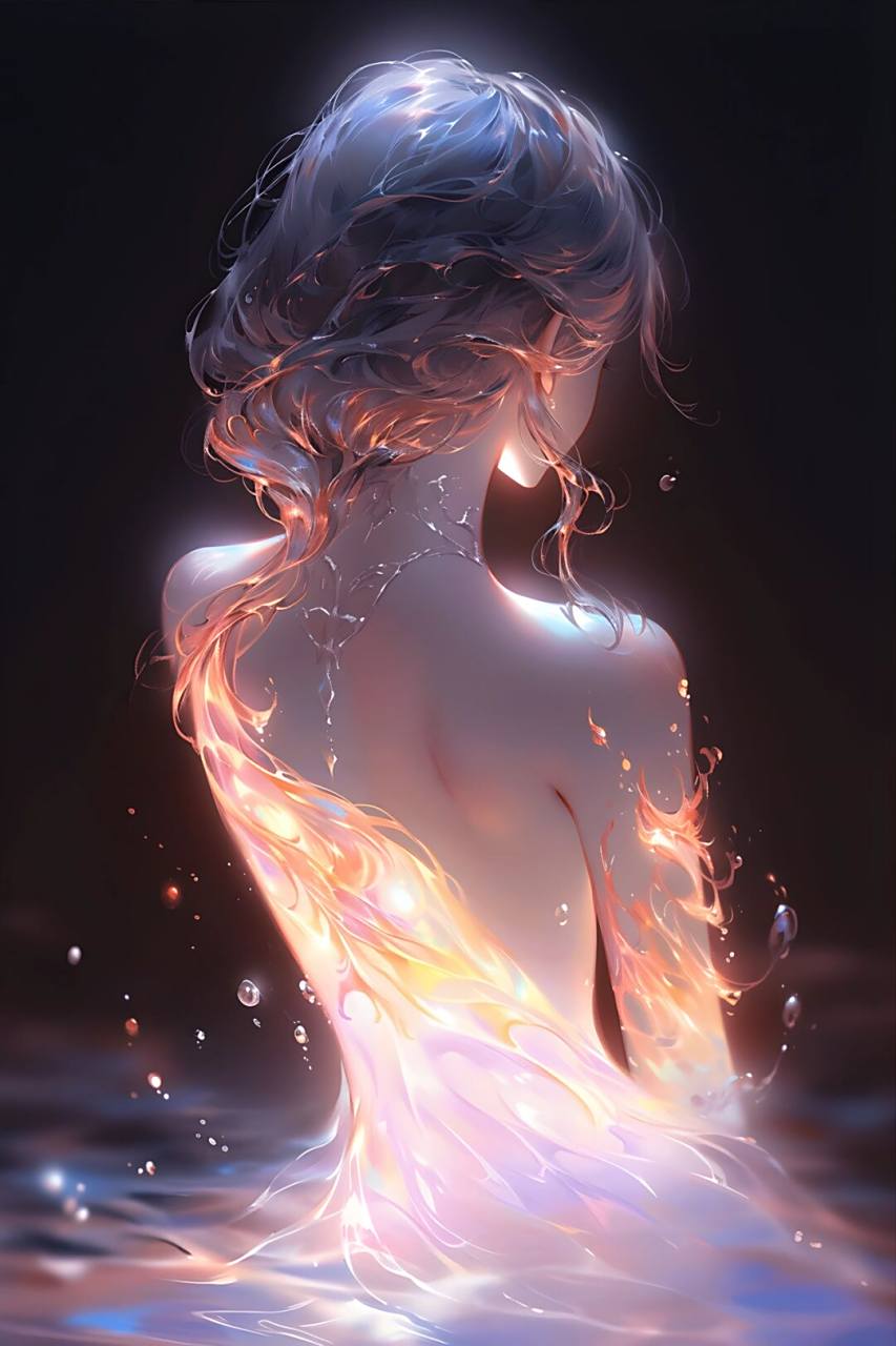 转身间的美丽画卷:渐变色背影之美  78出水芙蓉,流光溢彩78  美背