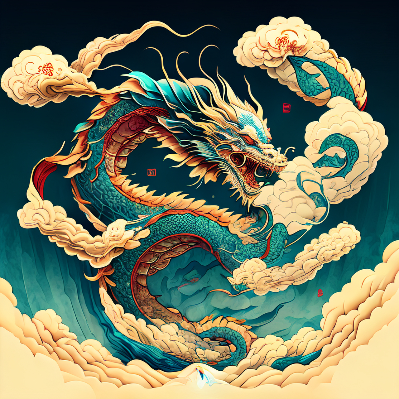 飞龙天廄隘云稠,一匹骄驰掣电流.虚幻,宁谧,明快#百度ai绘图黑科技