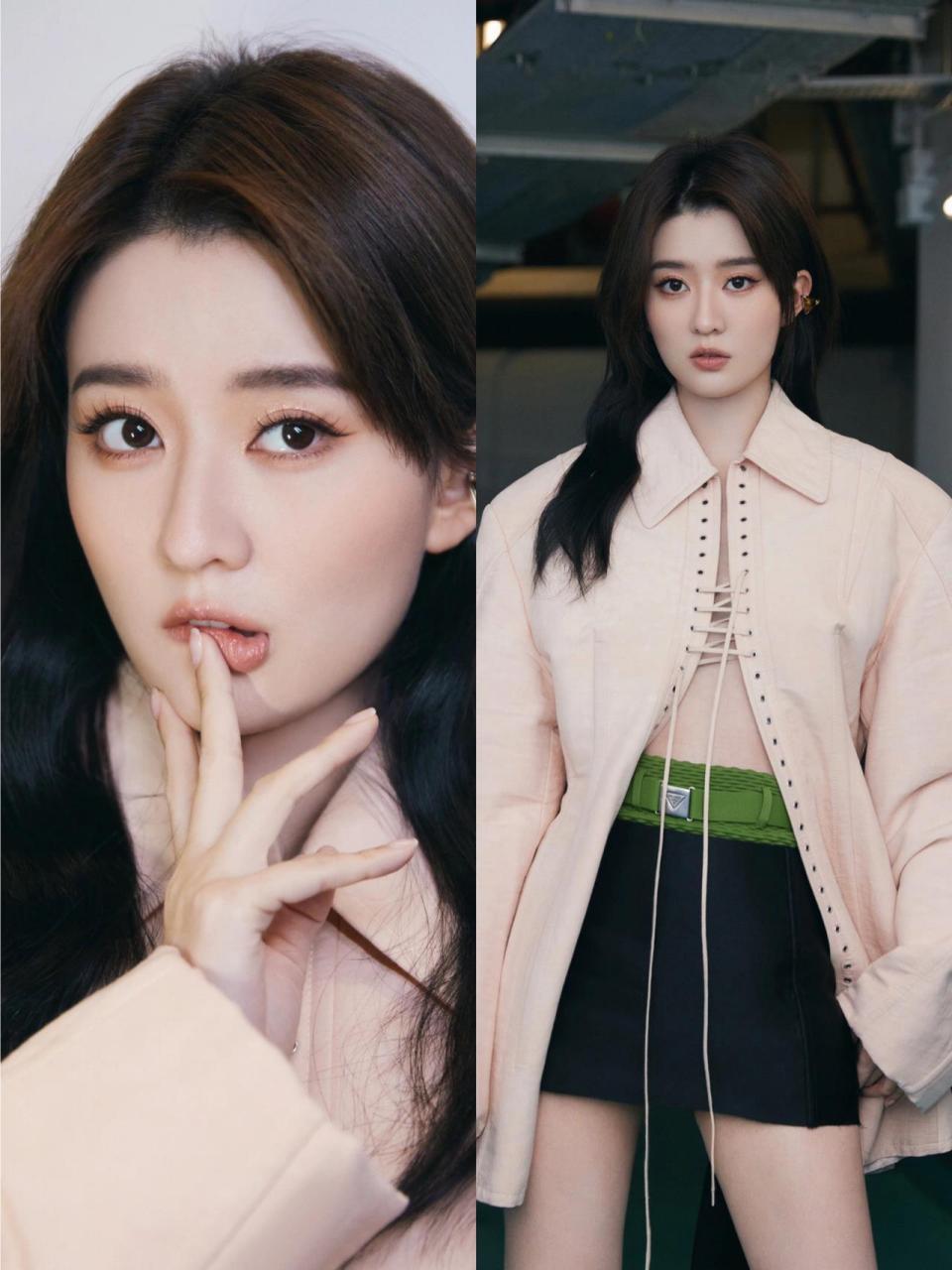 乔欣张子枫春夏看秀造型 同场看秀的三位女明星 品牌大使:张子枫 代言