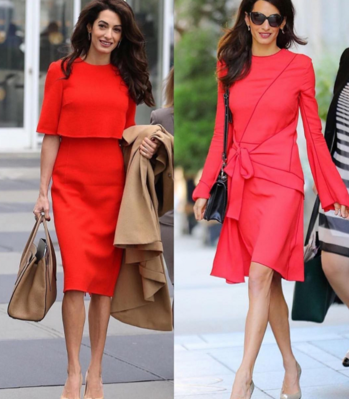 乔治克鲁尼的妻子艾莫阿拉慕丁,穿红裙的模样是最美的,仙气优雅的感觉