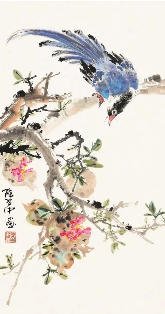 陈世中,海派花鸟画大师江寒汀的入室弟子,擅花卉,禽鸟,笔墨潇洒酣畅