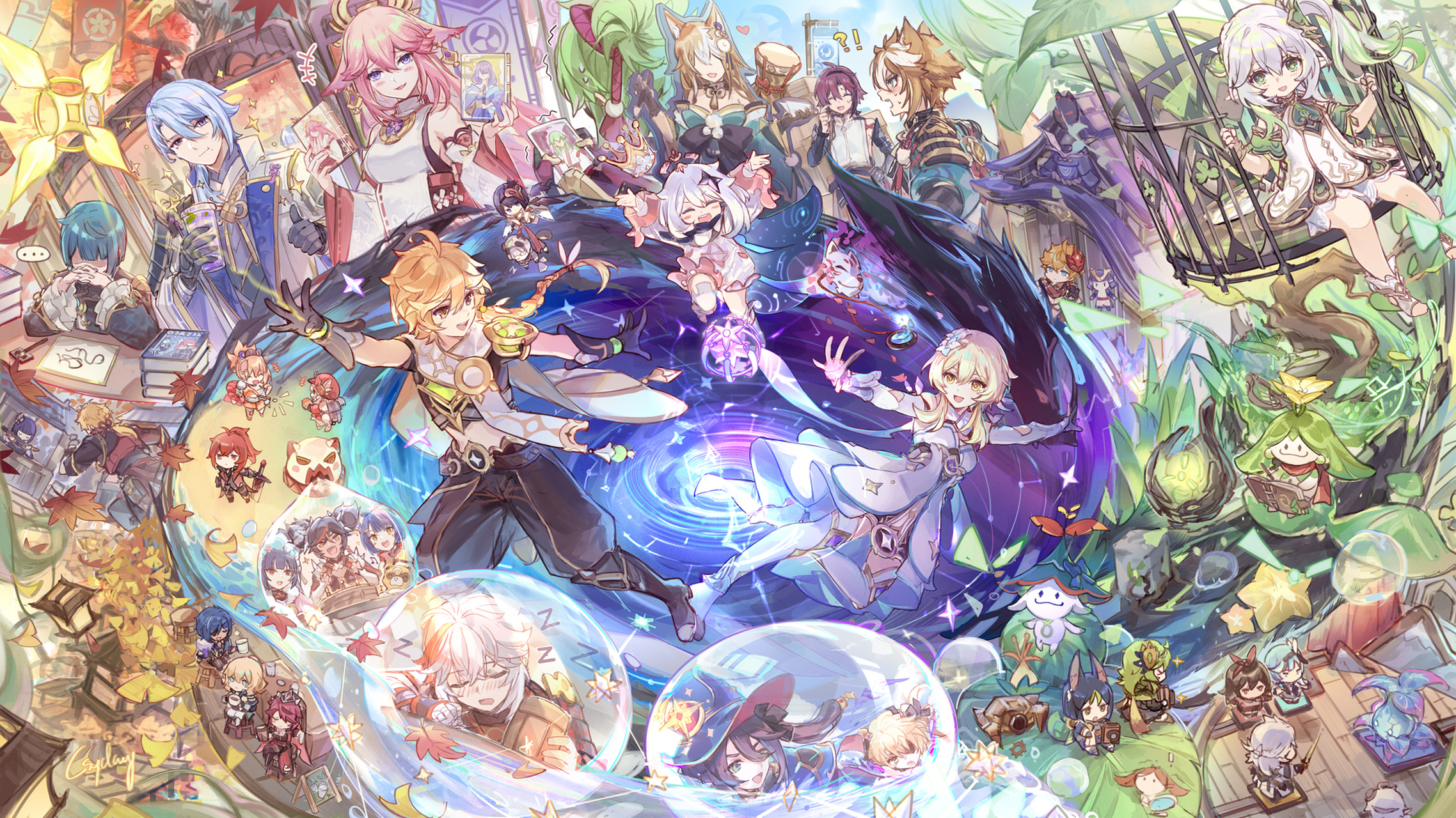 原神群像 这个画风爱了