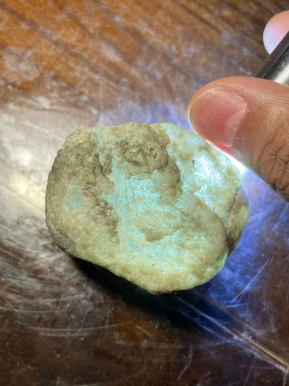 点击头像看直播# #翡翠原石#120克,老坑莫西沙包浆皮脱沙玻璃种小钢