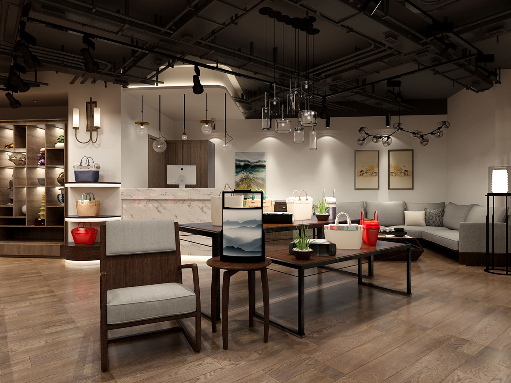 文艺风手工店装修效果图呈现,将多元化展现产品的美感和质感作为理想