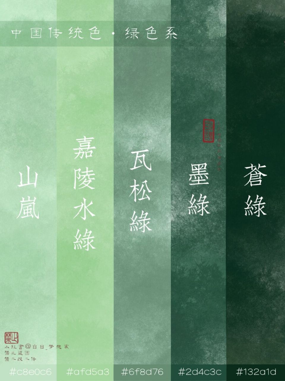 详解参考我前几篇的笔记～ · 每种颜色的吸色参考及hex数值参考我都