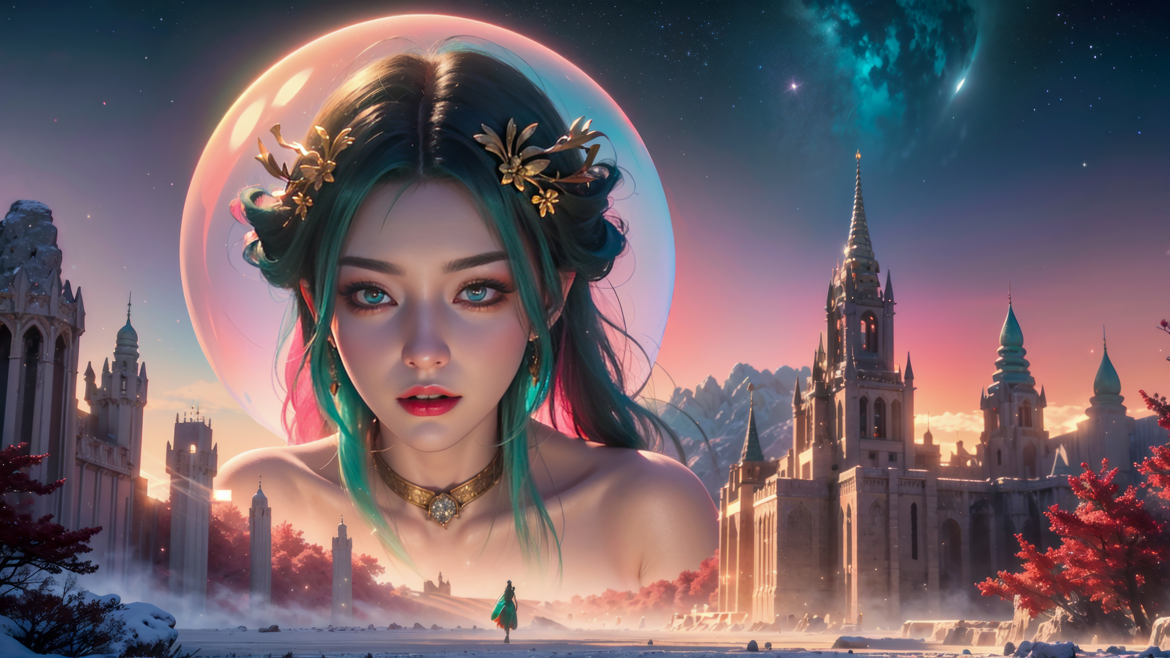 横屏4k壁纸,ai绘画练习稿#美杜莎